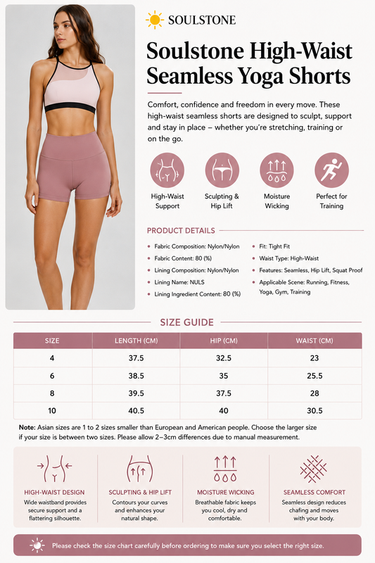 Soulstone High-Waist Seamless Yoga Shorts – product image 2