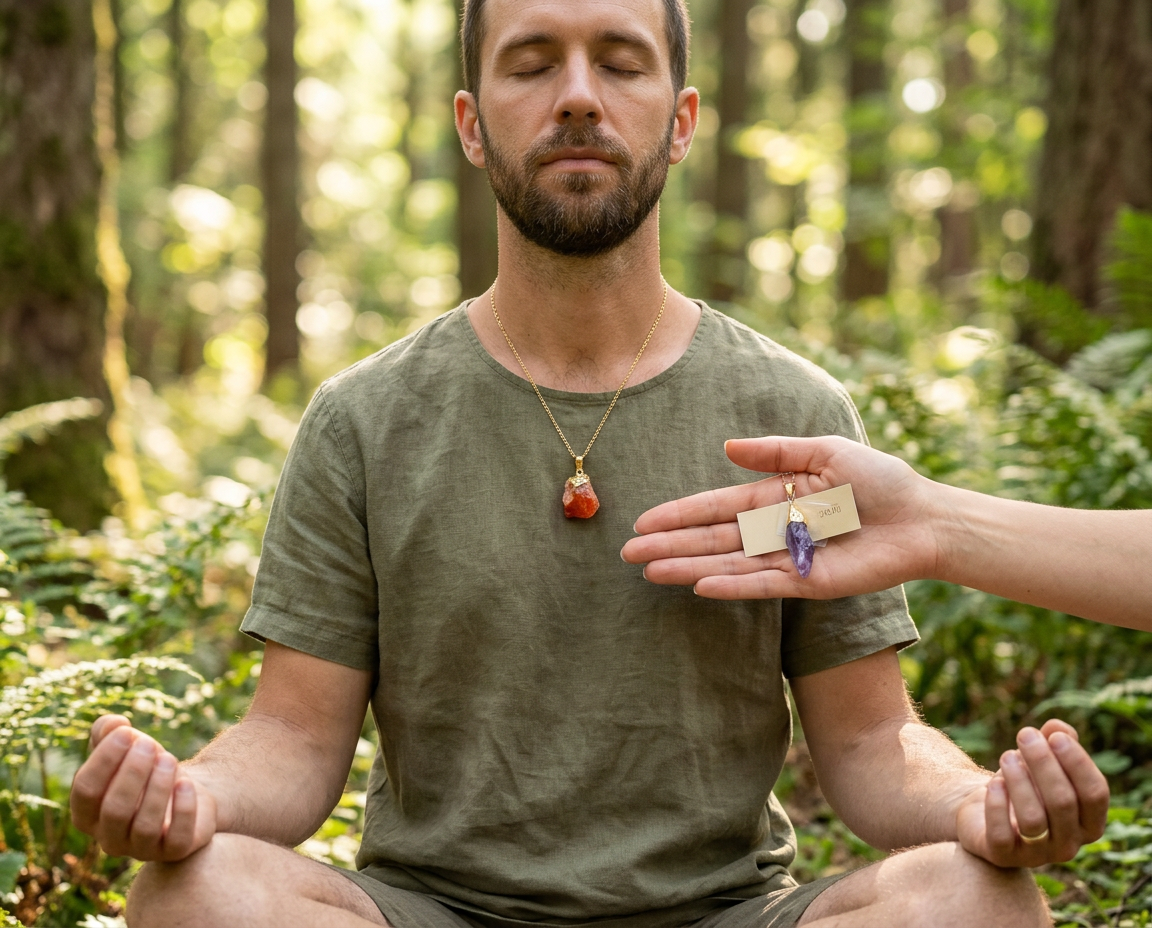 Golden Aura Raw Quartz Crystal Necklace