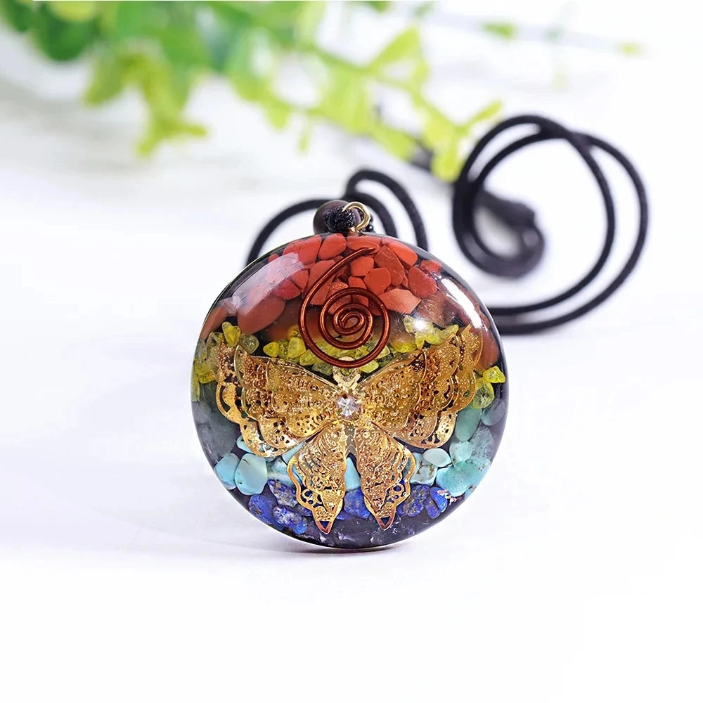 Handcrafted Butterfly Orgonite Necklace