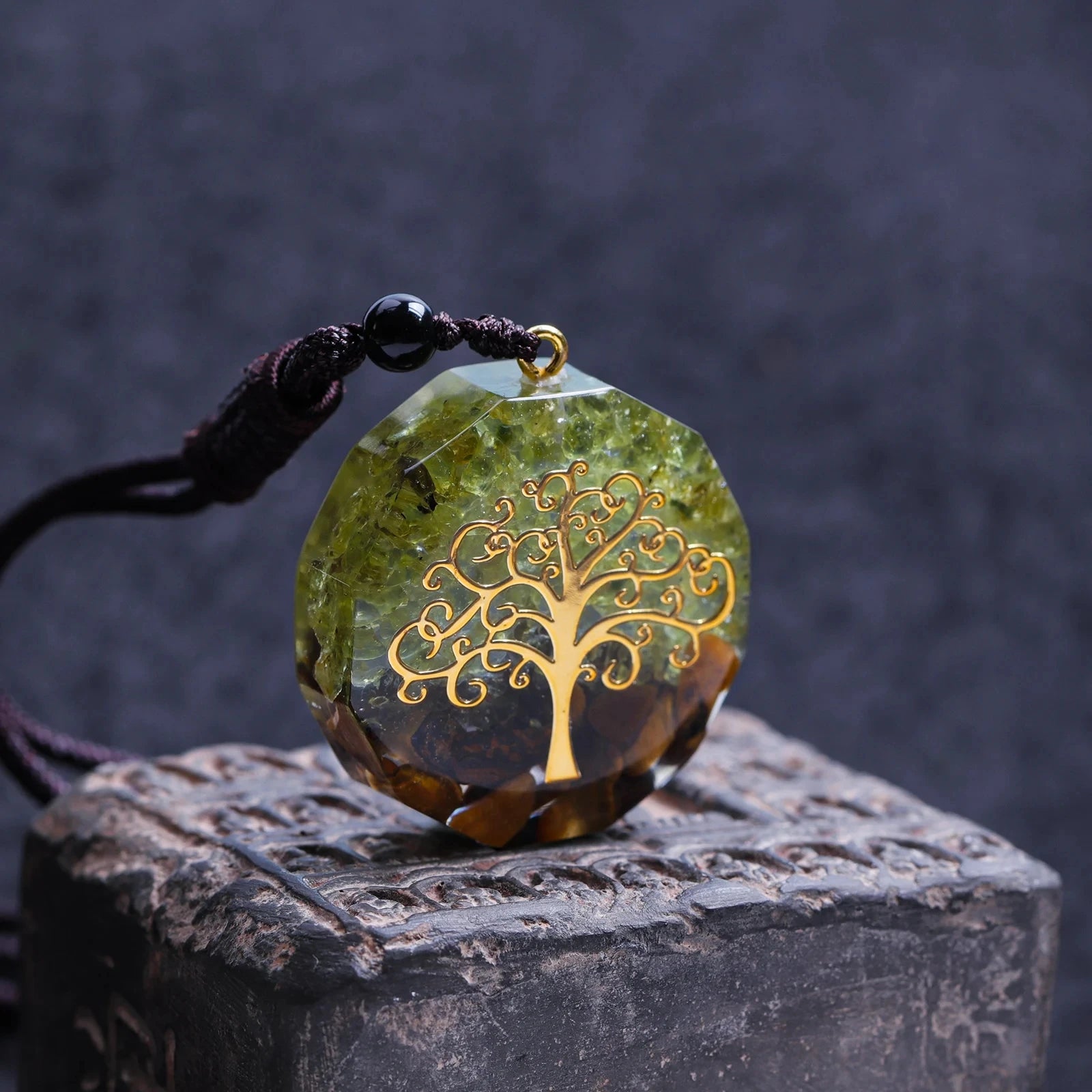 Handcrafted Tree of Life Crystal Necklace