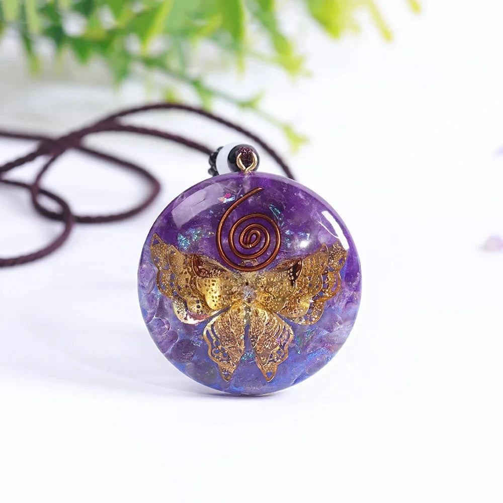 Handcrafted Butterfly Orgonite Necklace