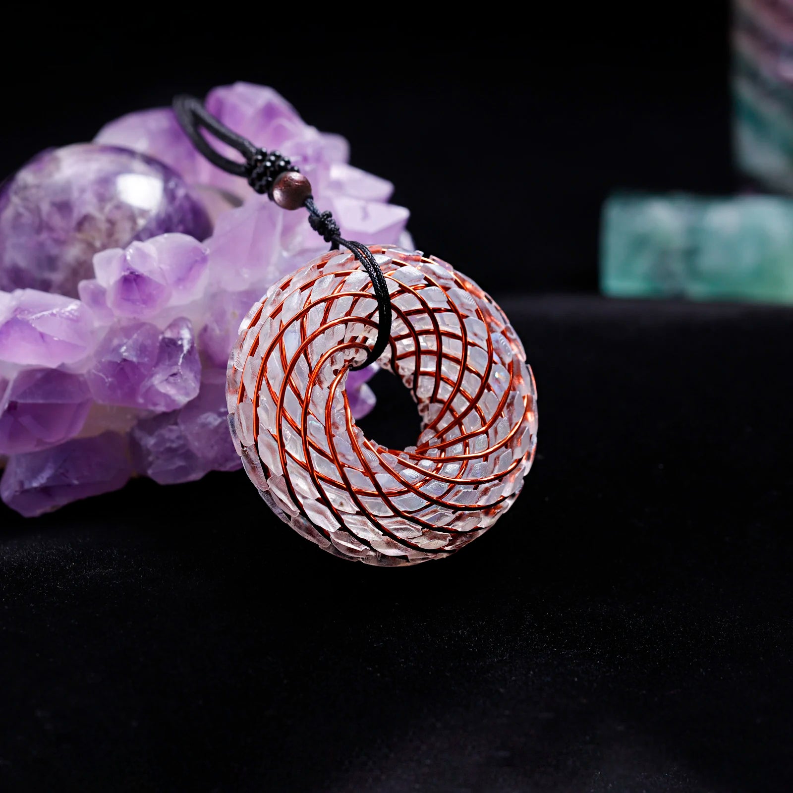 Handcrafted Crystal Torus Necklace