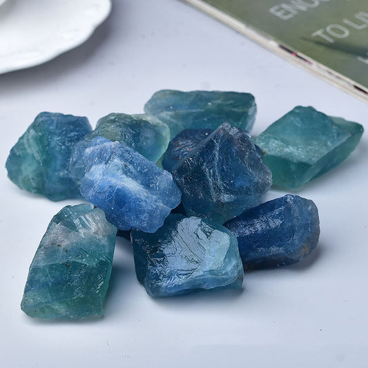 Natural Blue Fluorite Rough Crystal Stone — 100g – main product image