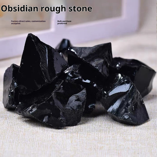 Natural Black Obsidian Rough Stones – main product image