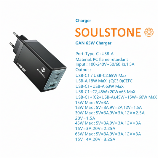 SoulStone 65W GaN Charger — 3 Port – product image 2