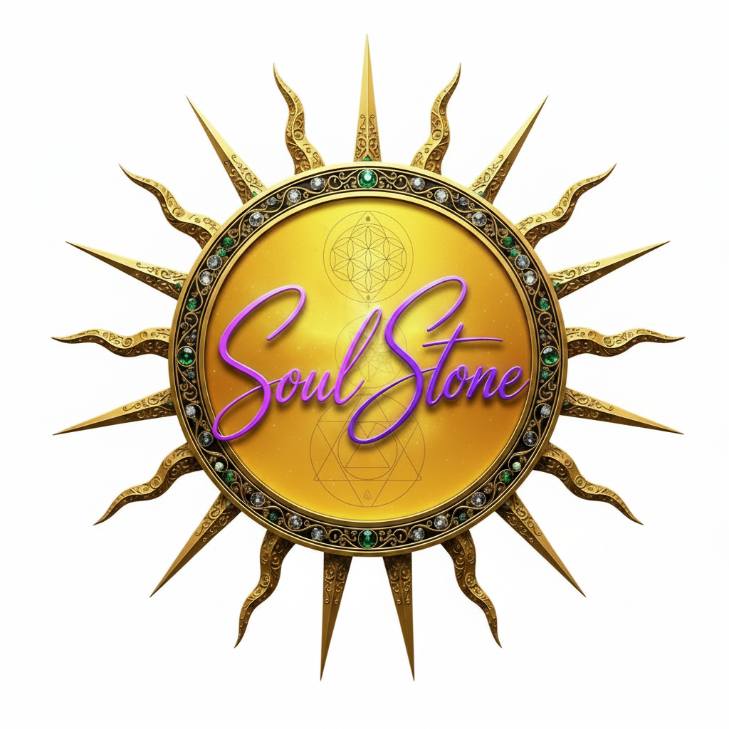 SoulStone Logo - Lila text, vit bakgrund