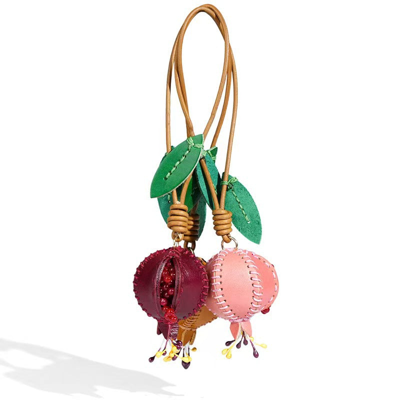 Soulstone Pomegranate Leather Bag Charm – product image 4